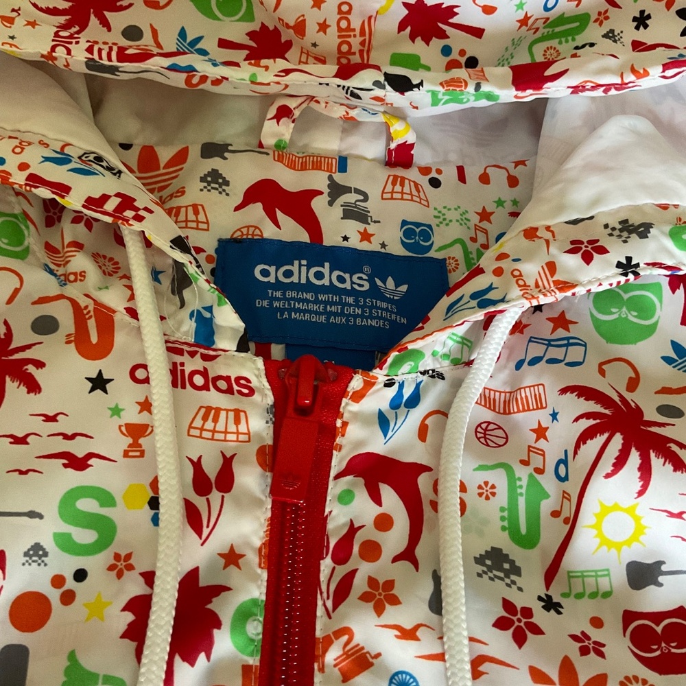 Adidas Red Patterned Windbreaker - image 7